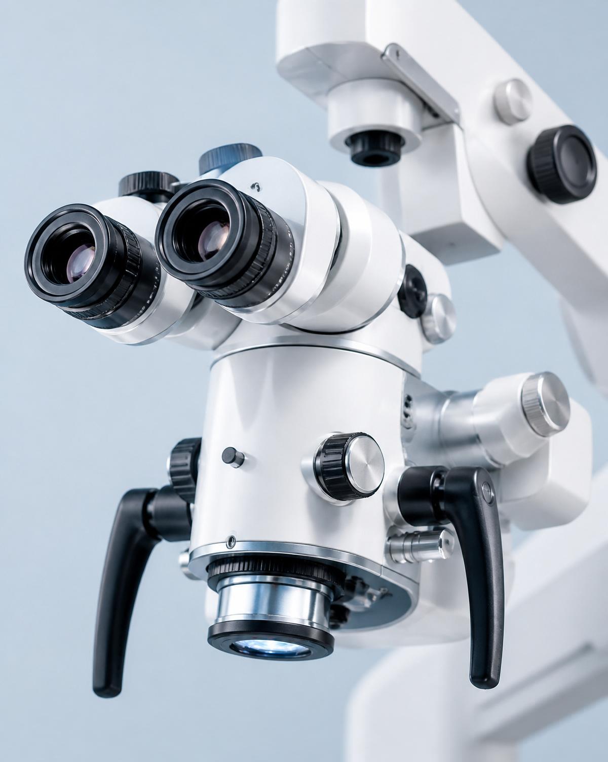 Precision surgical microscope manufactured by Gem Optical